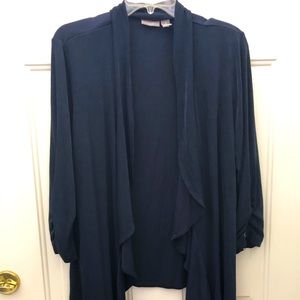 Chico navy swing cardigan zipper sleeves size 3